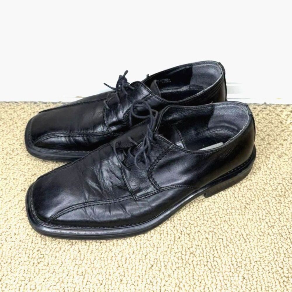 Size: 11M . Lace Up Wingtip Oxford Dress Shoes . Leyden Black . Alfani . New